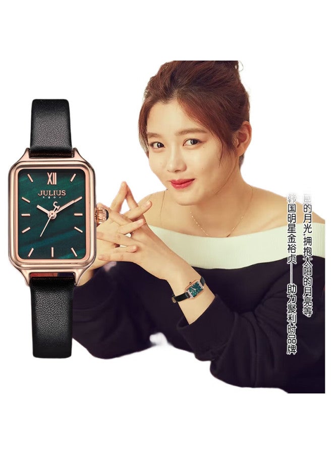 Julius Women'S Watch, Gift For Women'S Day, Vintage Simple Elegant Fashionable Small Green Watch For Wives And Female Students - Image 3