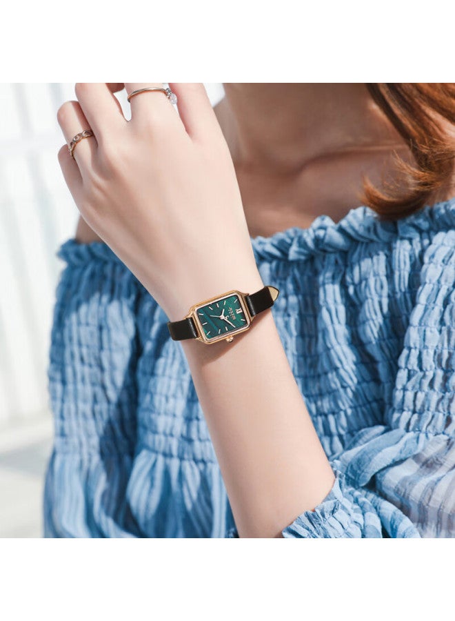 Julius Women's Watch, Gift For Women's Day, Vintage Simple Elegant Fashionable Small Green Watch For Wives And Female Students - Image 1