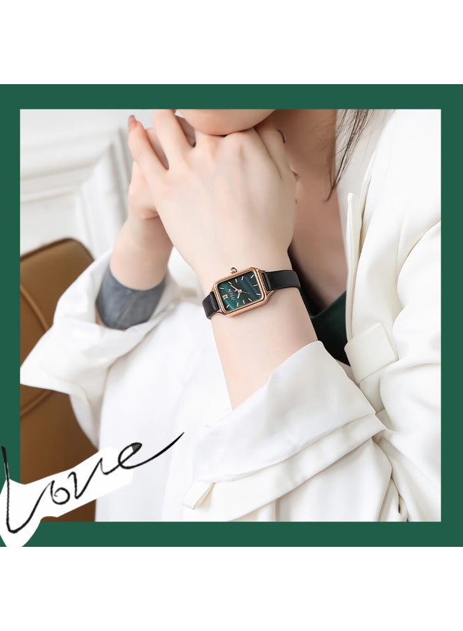 Julius Women's Watch, Gift For Women's Day, Vintage Simple Elegant Fashionable Small Green Watch For Wives And Female Students - Image 3