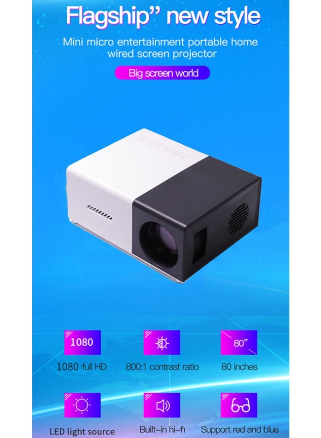 نيوترل جهاز عرض صغير محمول / مناسب للاستخدام المنزلي الداخلي والخارجي هدية عيد ميلاد متوافق مع أجهزة التلفزيون/HDMI/USB/PS5/iOS/PS4 (أسود وأبيض) - Image 4