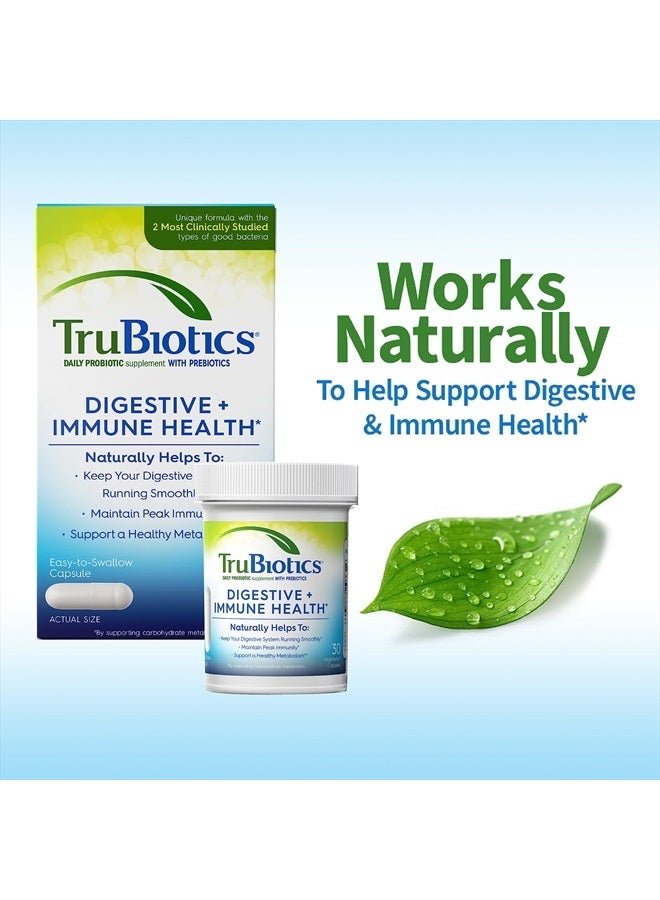 TruBiotics Probiotics for Digestive & Immune Health, Supports Regularity & Helps Relieve Abdominal Discomfort, Gas & Bloating, 2 Clinically Studied Probiotic Strains, Plus Prebiotics, 60 Capsules - Image 4