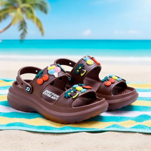 DOCTOR EXTRA SOFT Women's Classic Charms Cushion Sandals/Clogs with Adjustable Back Strap for Adult| Comfortable & LightWeight | Stylish & Anti-Skid | Waterproof Casual Daily Mules Girls & Ladies D-552 - Image 2