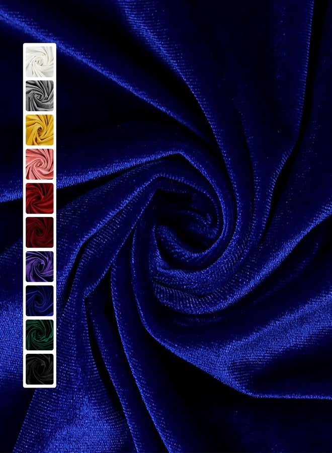 HOTGODEN Stretch Velvet Fabric by The Yard: Royal Blue 63" Wide 1 Yards 95% Polyester 5% Spandex Velvet Fabric for DIY Sewing, Upholstery, Apparel, Costume, Craft - Image 1