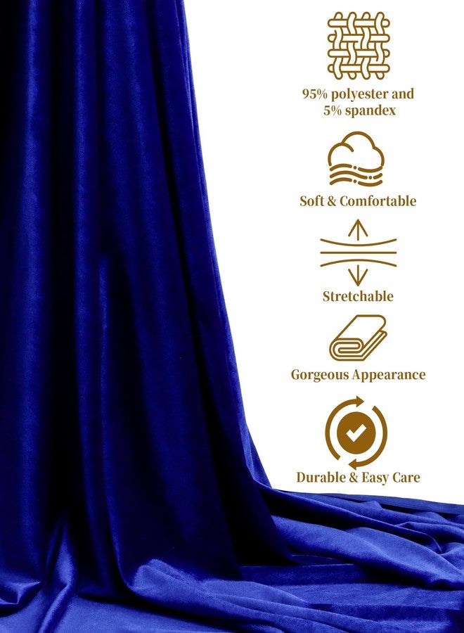 HOTGODEN Stretch Velvet Fabric by The Yard: Royal Blue 63" Wide 1 Yards 95% Polyester 5% Spandex Velvet Fabric for DIY Sewing, Upholstery, Apparel, Costume, Craft - Image 4