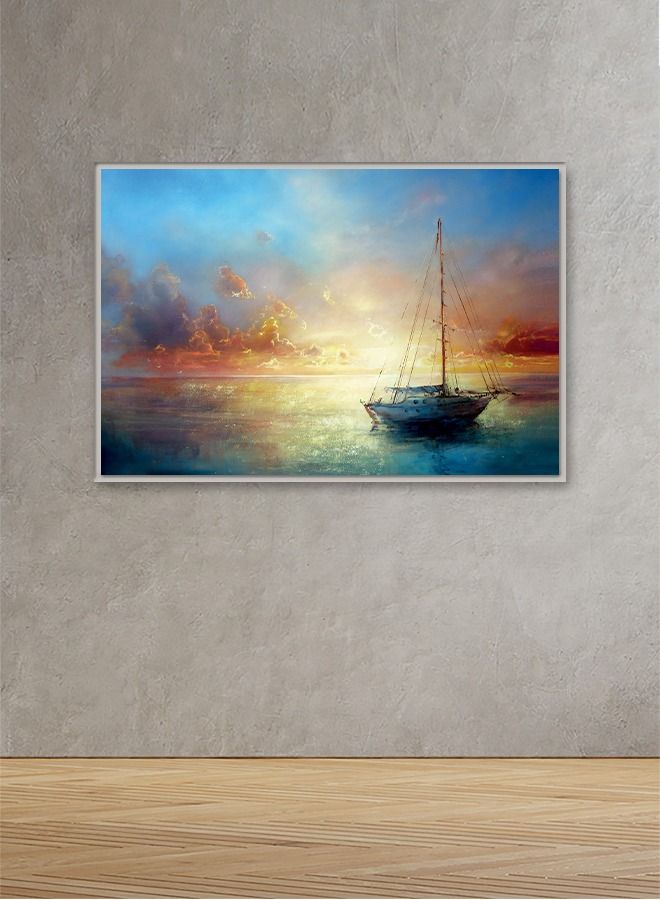 Marktna Canvas Wall Art For Wall Decoration, Modern Design, With A Silver Frame, Size (120x80), One Piece - Image 1