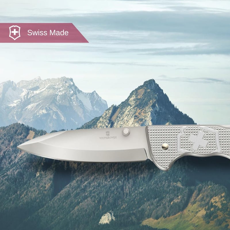 Victorinox Evoke Alox Swiss Army Knife, Featuring a Foldable Blade with Thumb Stud and Lockback Mechanism - Silver - Image 2