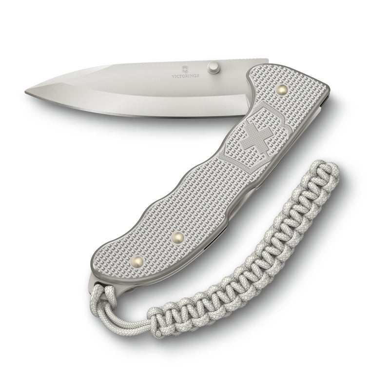 Victorinox Evoke Alox Swiss Army Knife, Featuring a Foldable Blade with Thumb Stud and Lockback Mechanism - Silver - Image 1