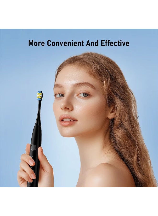 AirYoung فرشاة أسنان كهربائية - 5 أوضاع تنظيف ، 6 رؤوس فرشاة قابلة للاستبدال ، IPX7 مقاومة للماء ، ترقية قاعدة الشحن اللاسلكي - للمنزل والسفر - Image 3