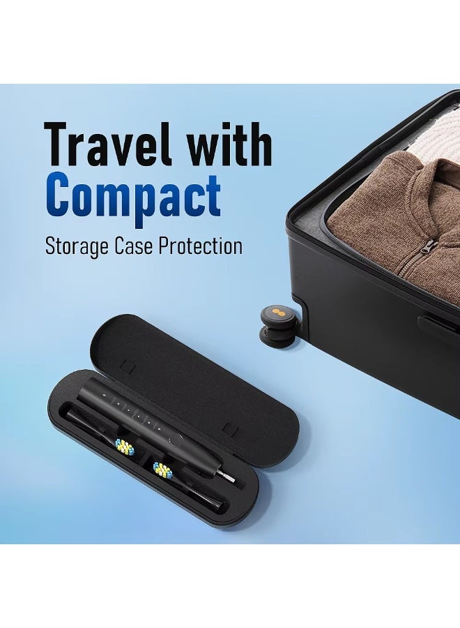 AirYoung فرشاة أسنان كهربائية - 5 أوضاع تنظيف ، 6 رؤوس فرشاة قابلة للاستبدال ، IPX7 مقاومة للماء ، ترقية قاعدة الشحن اللاسلكي - للمنزل والسفر - Image 4