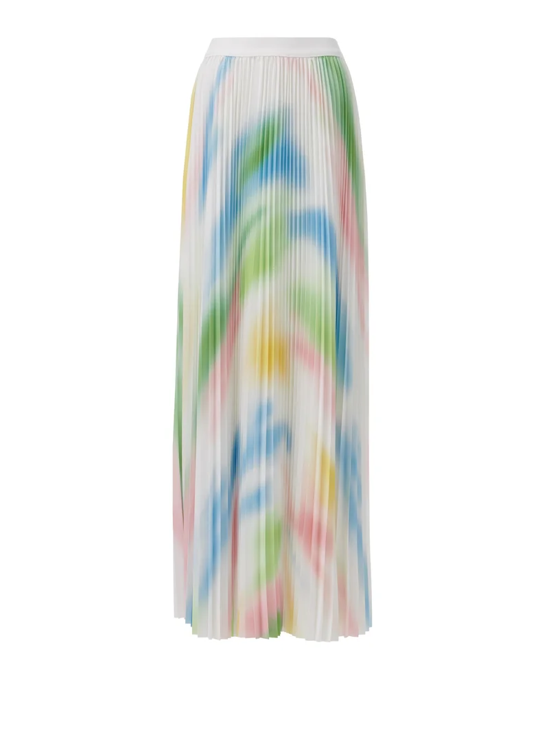 Leem  Abstract Print Pleated Skirt - Shorter Length for Women | Best Price UAE