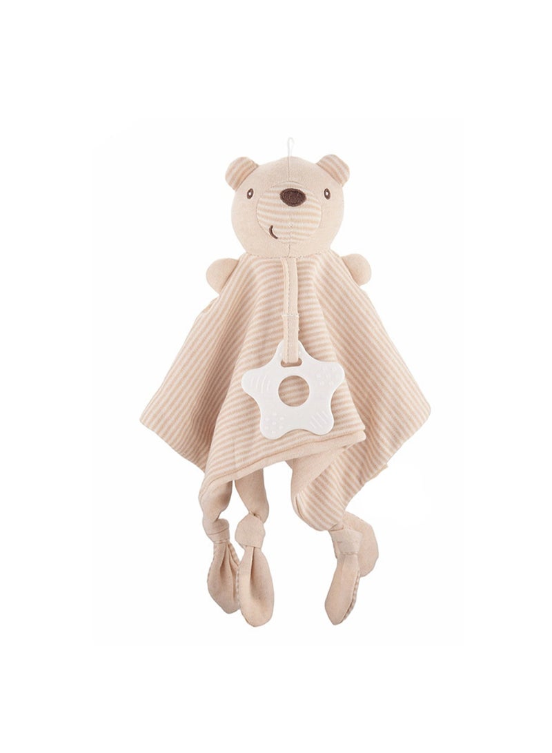 Organic Cotton Baby Soothing Towel Baby Bib Teether Rattle Newborn Doll Baby Toy (Elephant) - Image 1