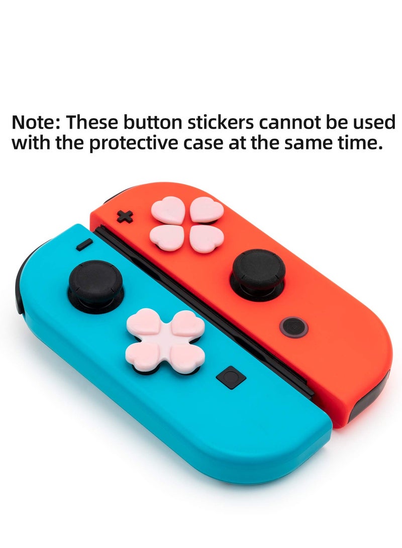 4PCS Heart Joystick Grip Caps for Nintendo Switch/OLED - Pink & Blue Thumb Button Covers for Enhanced Gaming Experience  - Image 3