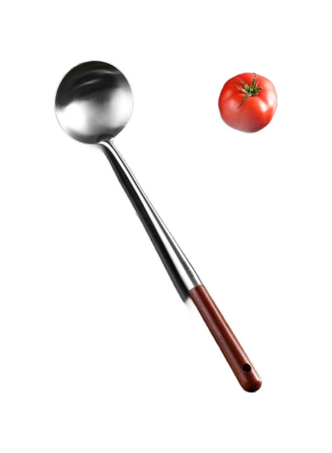 Canjiangjun 304 Stainless Steel Large Soup Ladle, Household Long-Handled Anti-Scalding Heat-Resistant Wok Ladle, Rosewood Handle Soup Ladle, Frying Ladle, Porridge Ladle - Image 3