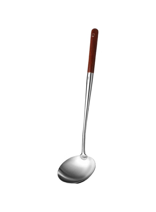 Canjiangjun 304 Stainless Steel Large Soup Ladle, Household Long-Handled Anti-Scalding Heat-Resistant Wok Ladle, Rosewood Handle Soup Ladle, Frying Ladle, Porridge Ladle - Image 1