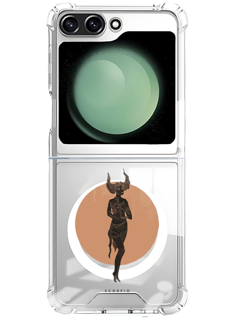 Theodor Magnetic Case for Samsung Galaxy Z Flip 5 Compatible with MagSafe Wireless Charging, Shockproof Phone Bumper Cover Scorpio - Image 1