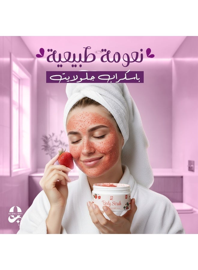 Glow Light Natural Radiance Body Scrub 250g Strawberry Body Scrub - Image 1