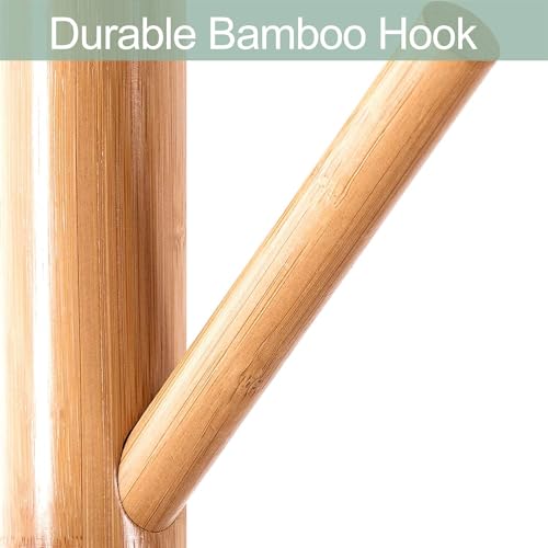 Ash  Roh Ash & Roh Wooden Coat Rack Tree Free Standing Wooden Coat, Purse, Entryway Coat Hanger Stand, Easy Assembly Hallway Entryway Tree with Solid Base for Hat, Clothes,Hand (Beige, 92-1) - Image 2