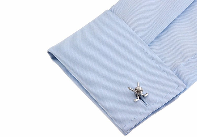 MRCUFF Golf Ball and Clubs Pair Cufflinks in a Presentation Gift Box & Polishing Cloth - Image 3