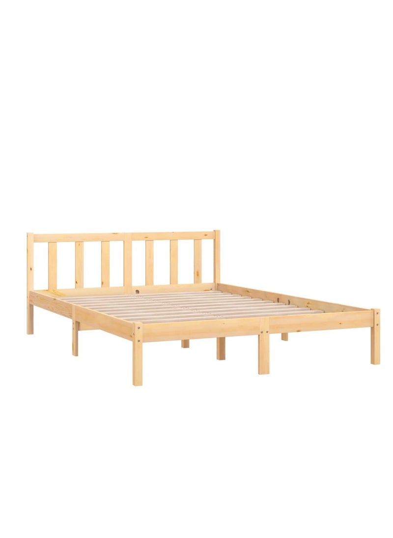 فيداكسل إطار سرير خشبي أنيق من خشب الصنوبر الصلب 160 × 200 سم  - Image 3