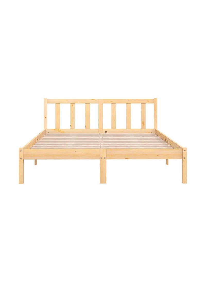 فيداكسل إطار سرير خشبي أنيق من خشب الصنوبر الصلب 160 × 200 سم  - Image 4
