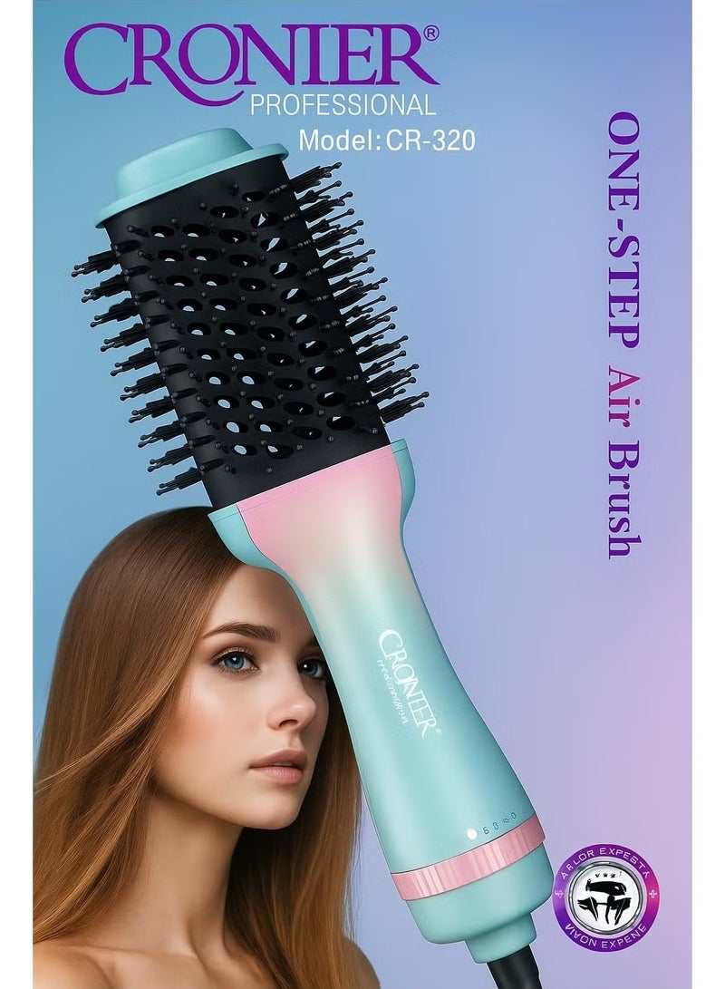 Cronier Hair Dryer And Volumizer One Step2500 Wet & Dry Hair Straightener Brush + Gift Bag - color may vary - Image 2