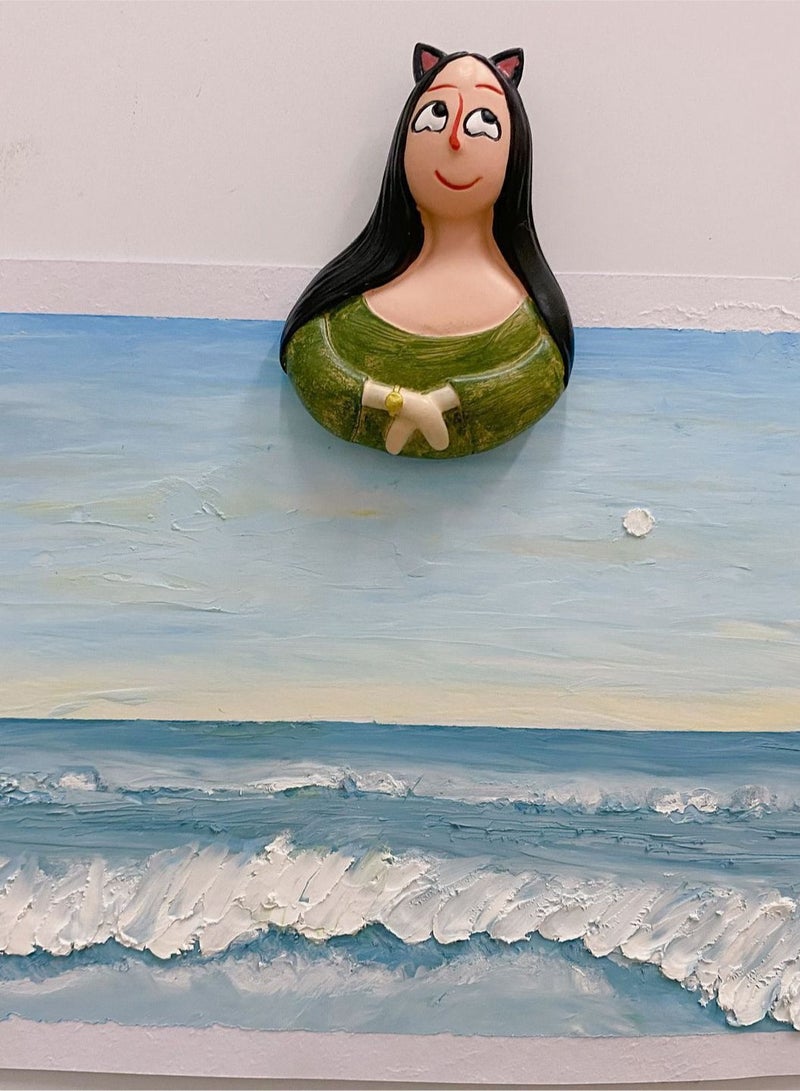 Mona Lisa Van Gogh Shouts Girl Wearing Pearl Earrings Funny World Famous Painting Resin Magnetic Refrigerator Sticker - Image 3