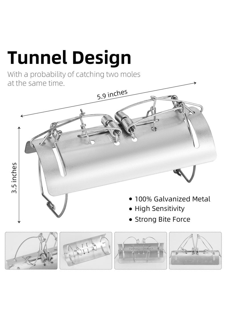 KASTWAVE 2 Pack Tunnel Mole Trap Gopher Trap Metal Tactical Vole Traps Outdoor Reusable Gopher Killer Keep Moles Out of Yard Lawn Garden - Image 2