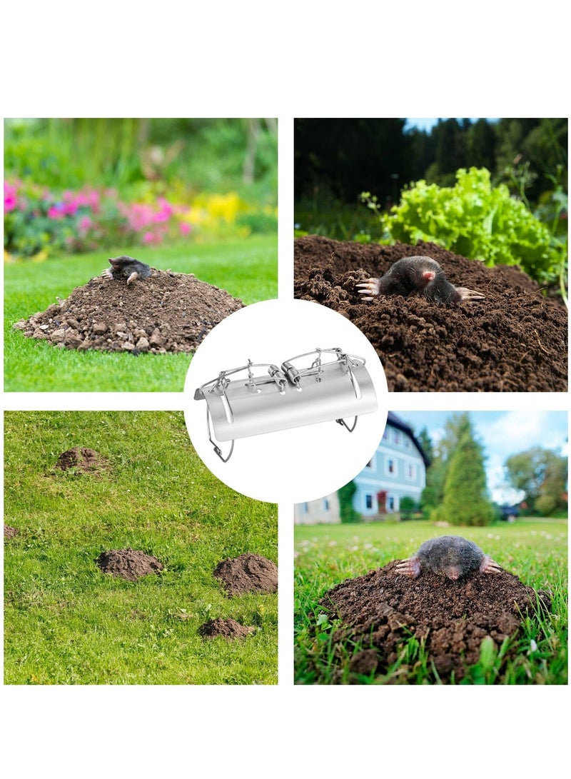 KASTWAVE 2 Pack Tunnel Mole Trap Gopher Trap Metal Tactical Vole Traps Outdoor Reusable Gopher Killer Keep Moles Out of Yard Lawn Garden - Image 3