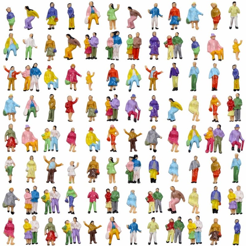 Evemodel P150W 100pcs 1160 Painted Figures N Scale Standing People Assorted Poses Model Trains - Image 2