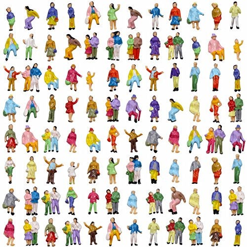 Evemodel P150W 100pcs 1160 Painted Figures N Scale Standing People Assorted Poses Model Trains - Image 1