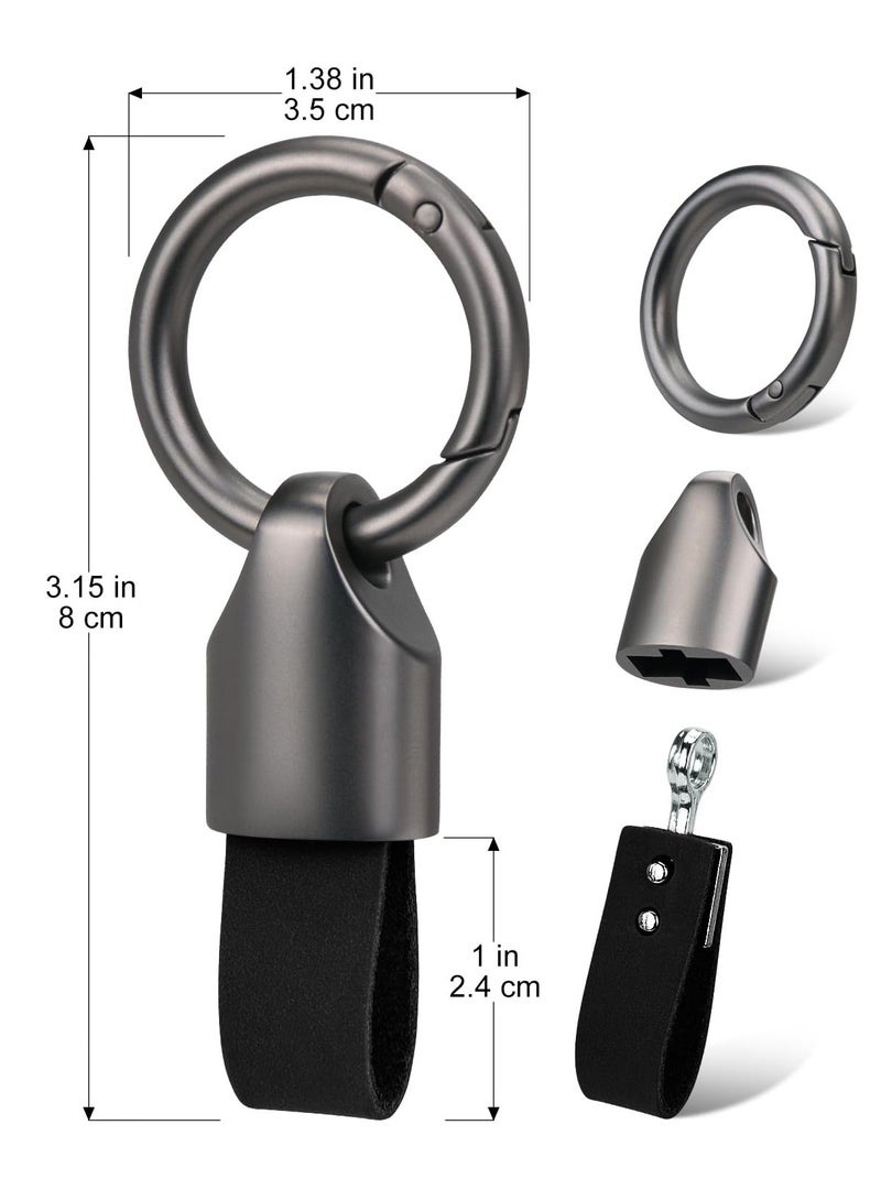 VIUAUAX Car Key Chain Ring Clip, Keychain Ring For Keys, Auto Vehicle Key Chain Accessories,Universal Detachable Leather Car Keychain, Small Key Fob Accessory with O-Ring Keyrings - Image 2
