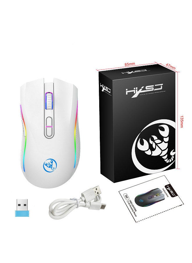 T69 2.4G Wireless Mechanical Mouse RGB Gaming Mouse Ergonomic Design 650mAh Battery Capacity 7 Programmable Buttons 10 Million Keystroke Lifetime 4800DPI