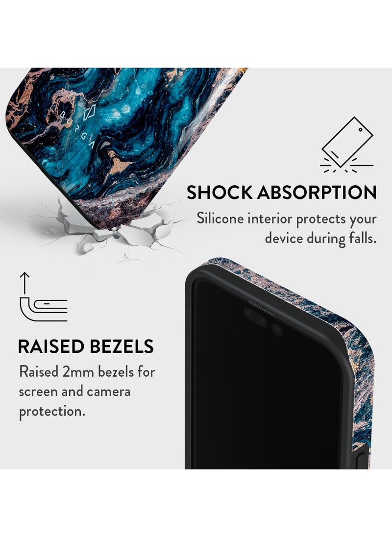 BURGA - iPhone 15 Pro Max Case, 2 Piece Hard Shell + TPU Silicone Interior, Shock Absorption, All Port Accessible, Raised Bezel For Screen & Camera Protection, Never Fading HQ Print,Mystic River - Image 1
