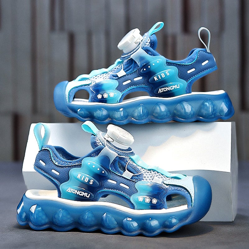 Chinese Children'S Sandals 2024 Baotou Boys Sports Beach Shoes Big Children Soft Sole - Image 2