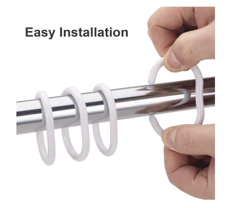 Vyonald Trading Shower Curtain Rings C Type_White_Pieces (24)  - Image 4