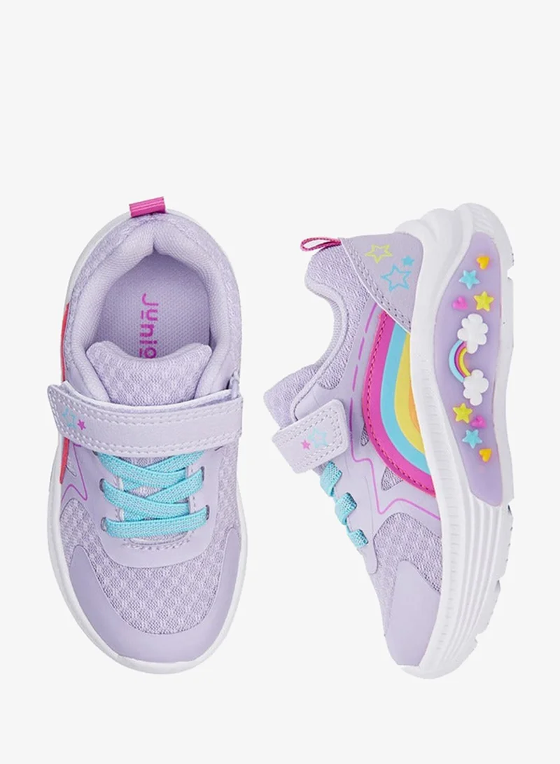 JUNIORS Girls' Rainbow Star Accent Sneakers