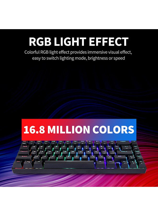 Motospeed CK67 67 Keys Wired Mechanical Keyboard RGB Light Effect ABS Keycap Kailh Red Switches Detachable Data Cable Black  - Image 2