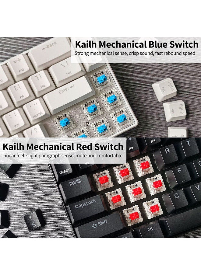 Motospeed CK67 67 Keys Wired Mechanical Keyboard RGB Light Effect ABS Keycap Kailh Red Switches Detachable Data Cable Black  - Image 5