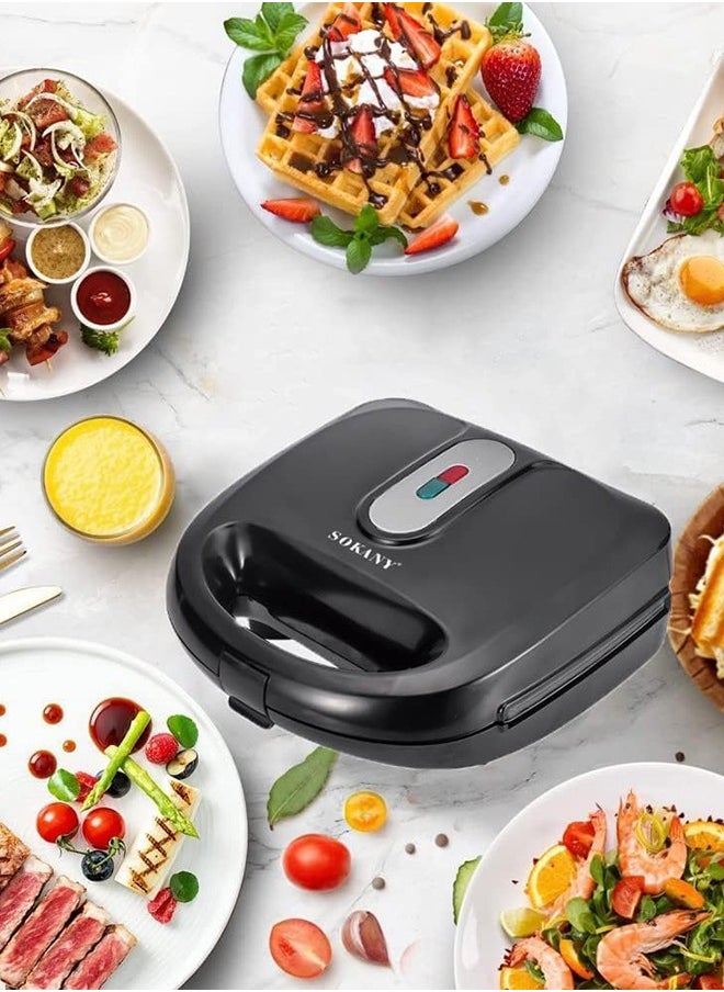 sokany 6 In 1 Multi Sandwich Maker Waffle Maker Grill Maker Donuts Maker Nutties Maker Biscuts Maker,750W Black  - Image 5