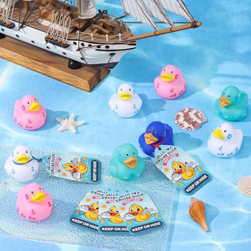 ANGGIKO 60 Pack Cruise Rubber Duck Kits Includes 20 Pcs Ducks Tags and Rubber Bands Cruise Ships Hiding Ducks Easter Basket Stuffers for Kids Party Favors Holiday Carnival Rewards Bath Beach Pool Toys - Image 5