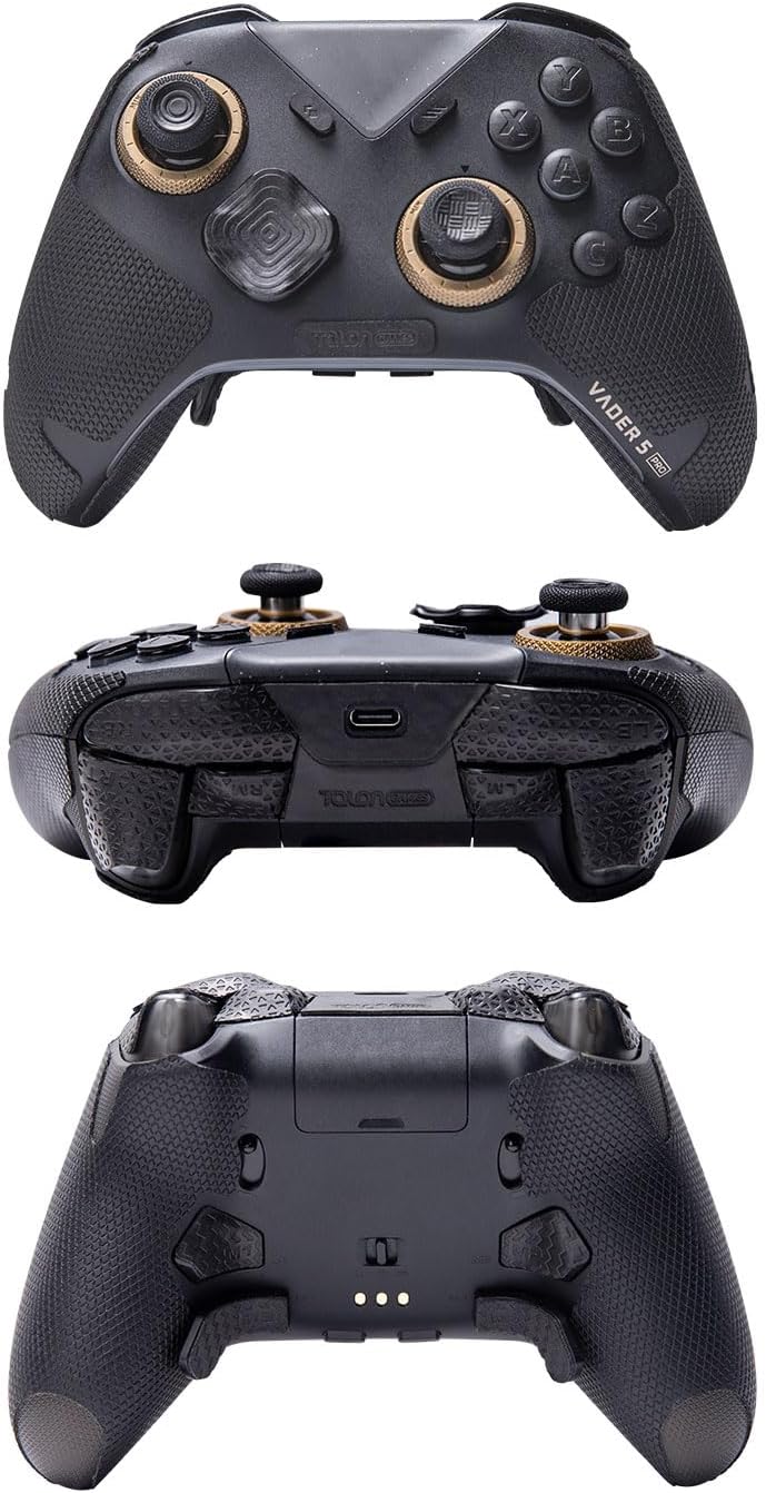 TALONGAMES قبضة تحكم لـ FLYDIGI VADER 5 PRO الإصدار الكلاسيكي، شريط مضاد للانزلاق، شريط قبضة مضاد للانزلاق مع ختم لوحة المفاتيح المتقاطعة، مقطوع مسبقًا، مجموعة واحدة [جزء القبضة + لوحة المفاتيح المتقاطعة + الأزرار + الزناد] (أسود) - Image 2