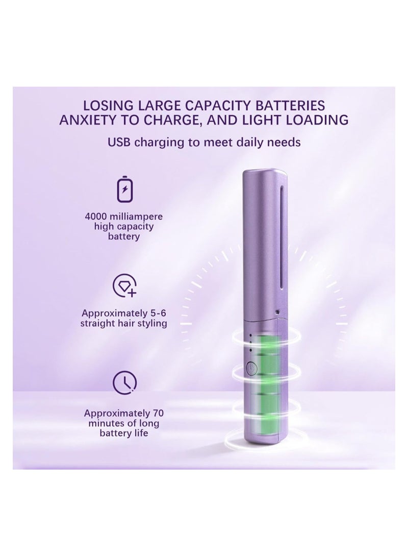 ARNOTEC Portable Wireless Hair Straightener Brush, Rechargeable USB Mini Hair Straightener & Curler, Cordless Styling Comb with Ceramic Coating, 4000mAh Battery for Travel & Daily Use - Image 3