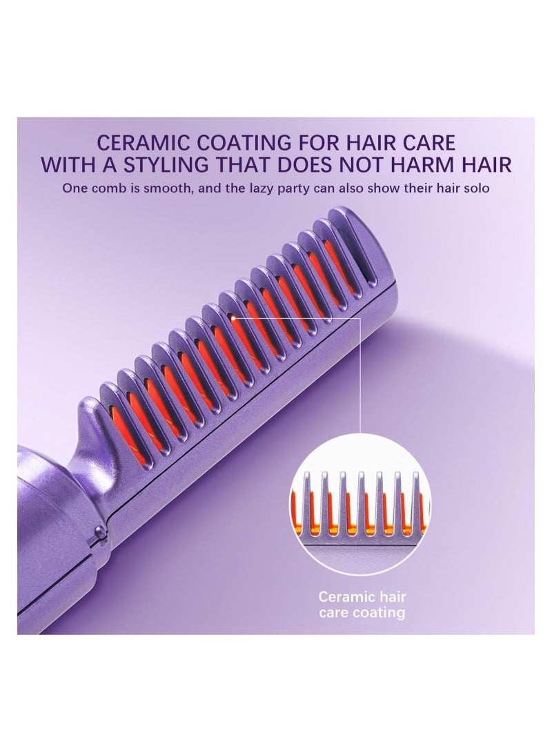 ARNOTEC Portable Wireless Hair Straightener Brush, Rechargeable USB Mini Hair Straightener & Curler, Cordless Styling Comb with Ceramic Coating, 4000mAh Battery for Travel & Daily Use - Image 5