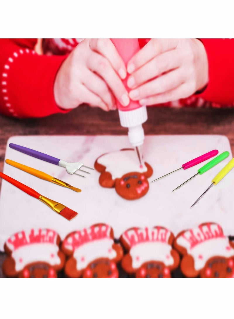 Cake Decorating Tool Set Cookie Decorating Brush Scoring Needle, Sugar Stirring Needle for Cookies Cake Fudge Decorating Supplies 15 Piece Set - Image 5
