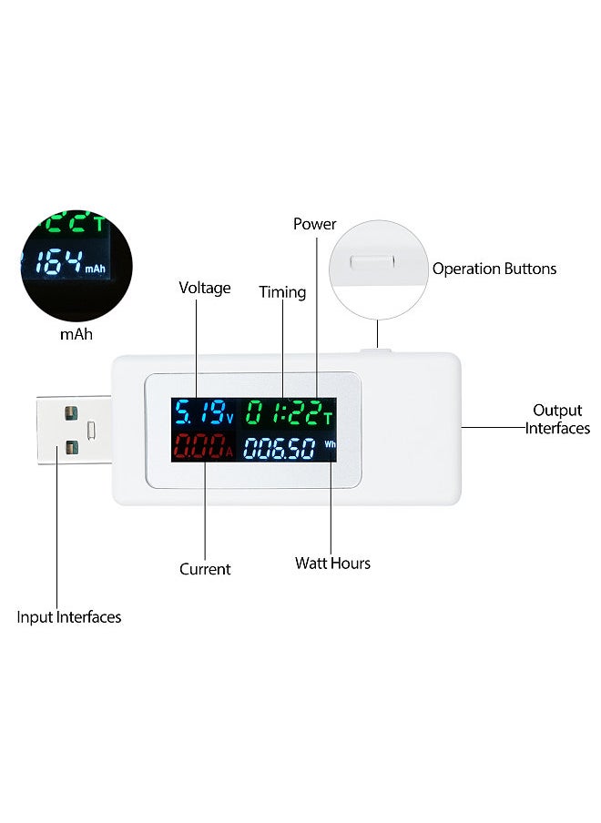 Generic - USB Tester USB Power Meter Voltage Current Tester 4-30V 0-6.5A 0-195W Safety QC Fast Charging Voltmeter Ammeter Multimeter LCD Voltage Meter Tool - Image 1