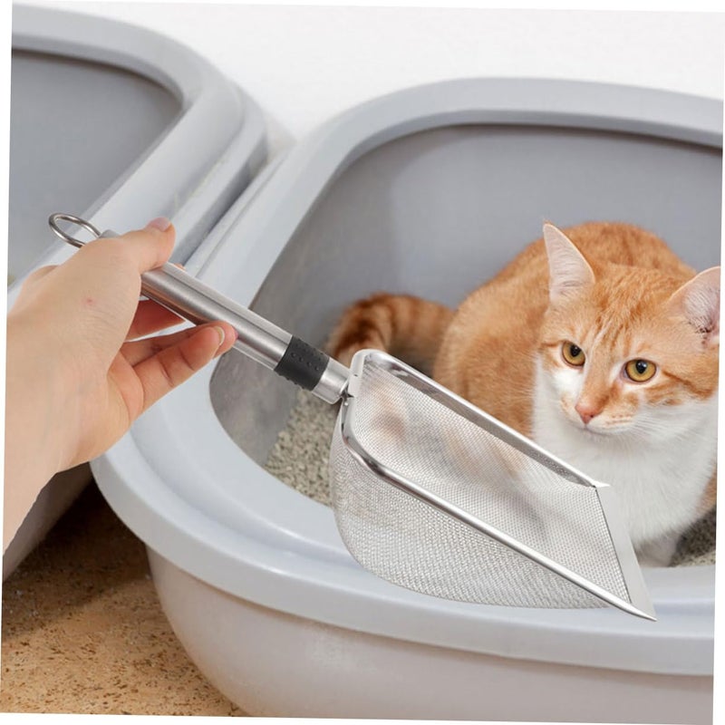 Stainless Steel Cat Litter Scoop Nonstick Sifter Efficient Waste Separation Compact Design - Image 5
