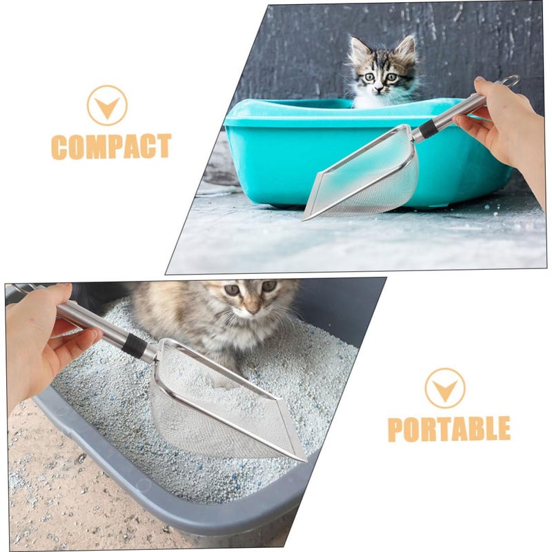Stainless Steel Cat Litter Scoop Nonstick Sifter Efficient Waste Separation Compact Design - Image 4