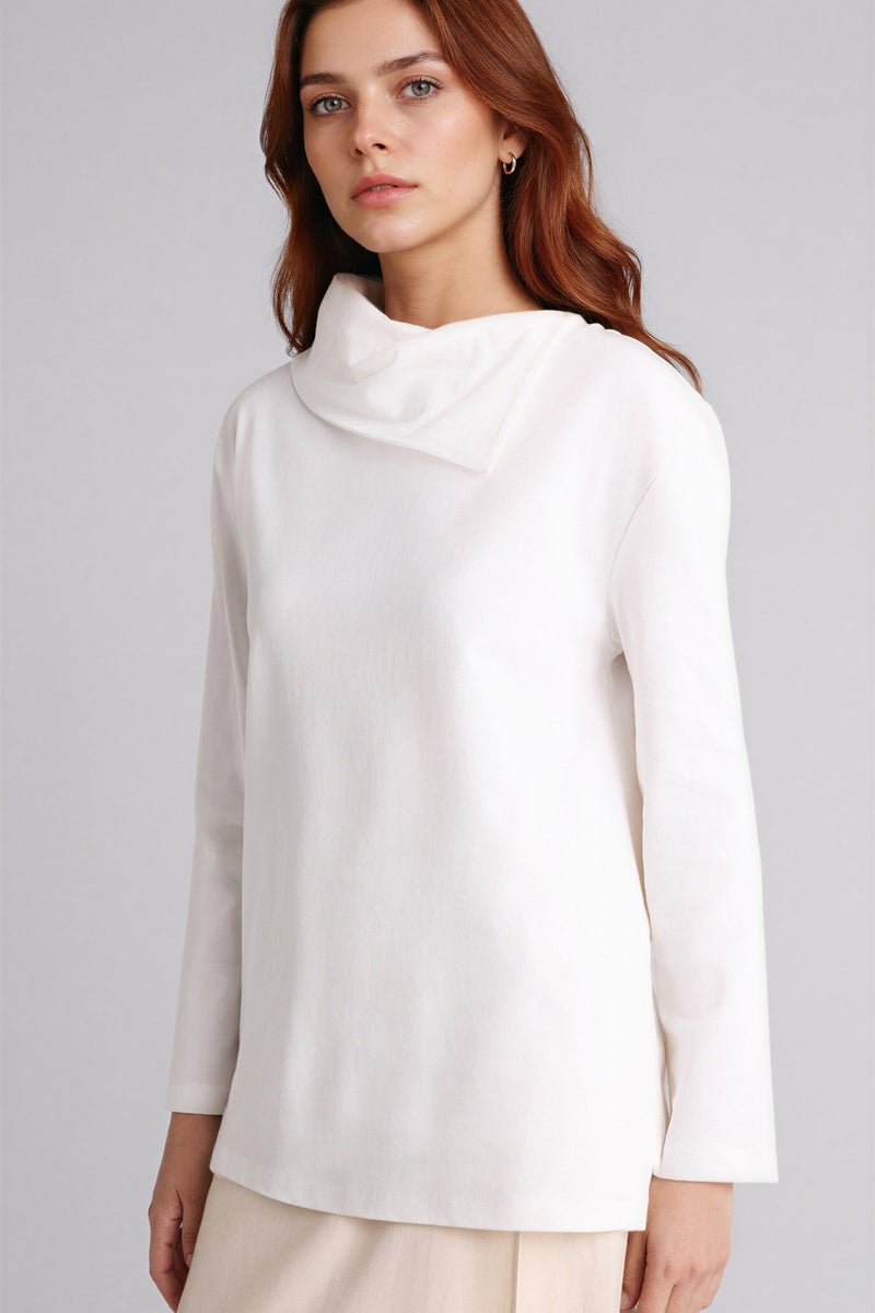 DeFacto White Woman Regular Fit Long Sleeve Tunic Casual - Image 1