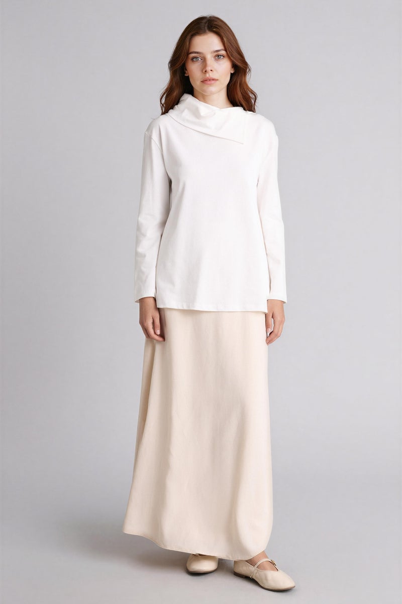 DeFacto White Woman Regular Fit Long Sleeve Tunic Casual - Image 2