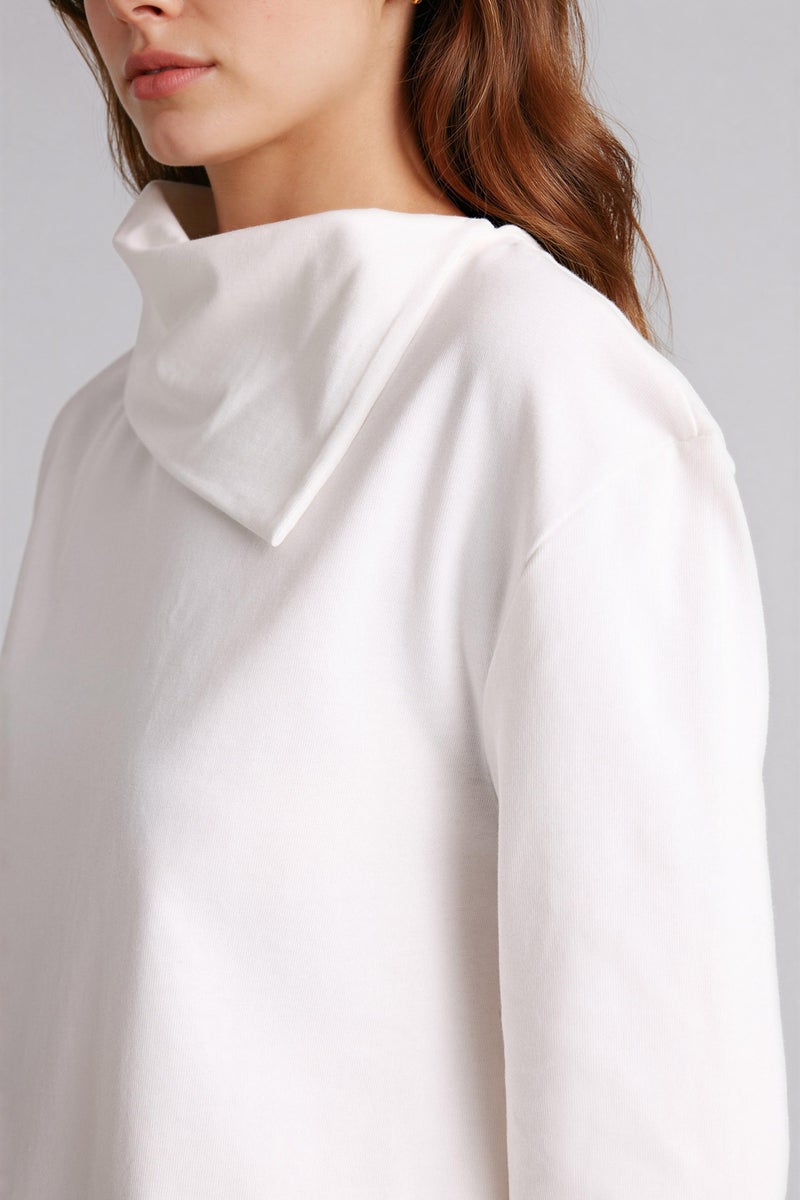 DeFacto White Woman Regular Fit Long Sleeve Tunic Casual - Image 4